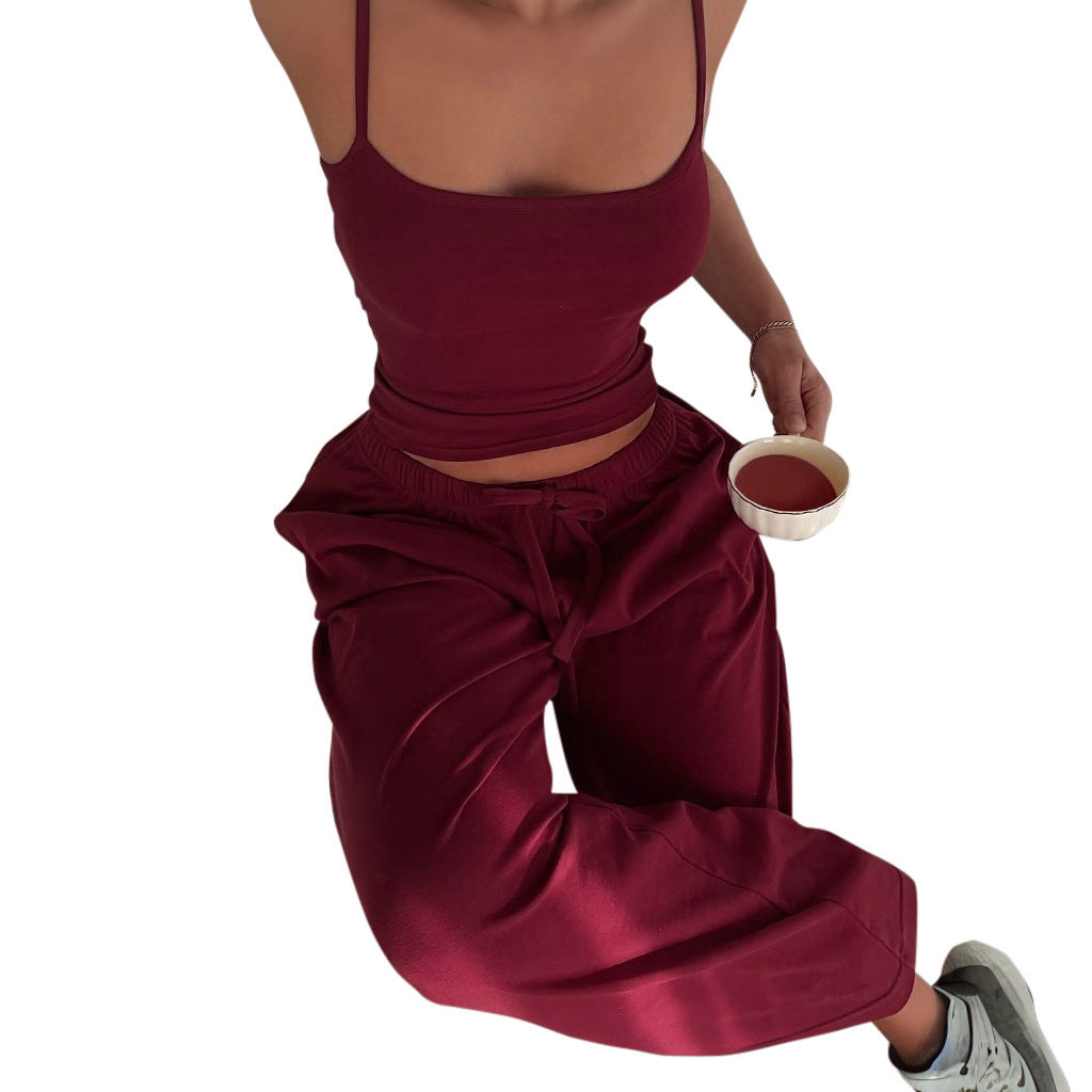 Sleeveless Backless Sexy Suspender Trousers Suit