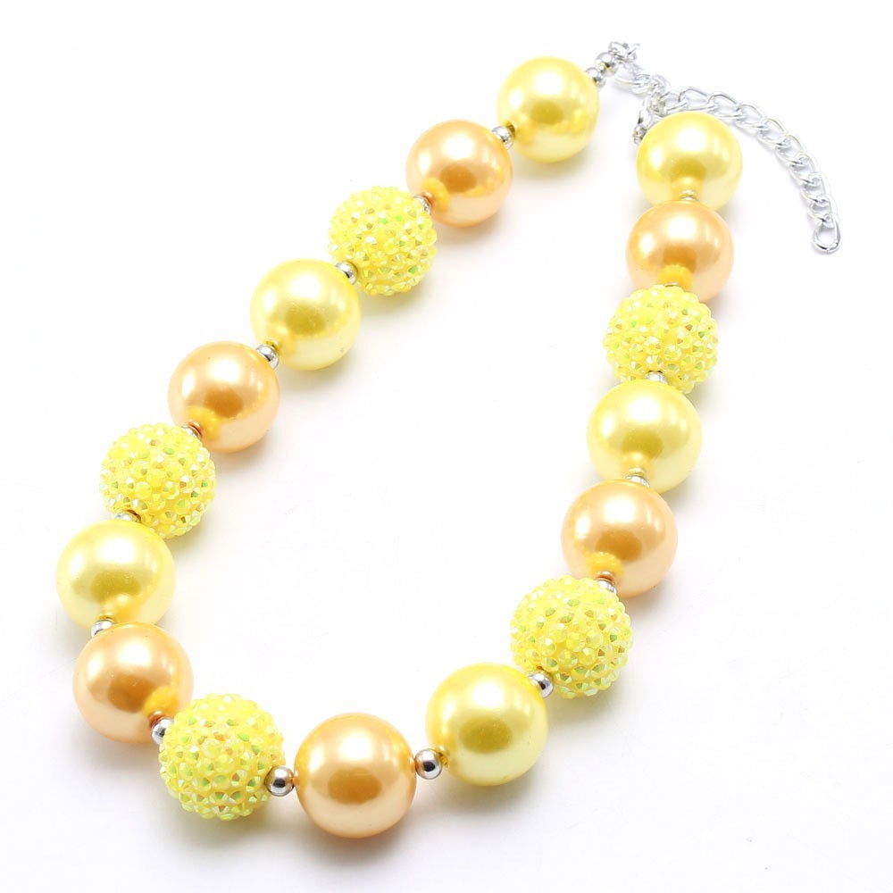 Pearl Rhinestone Ball Children's Necklace DIY