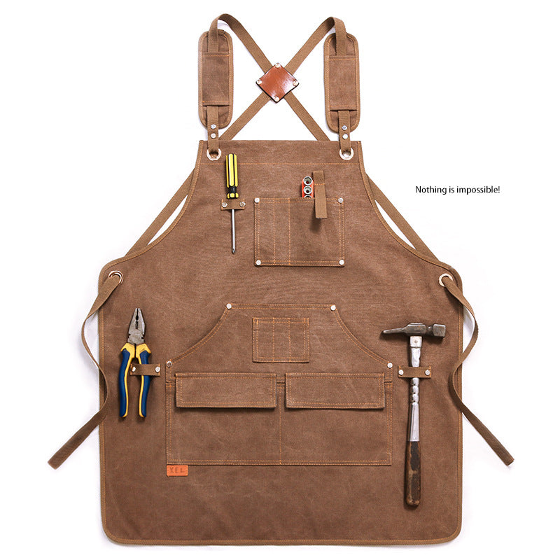 Fashion canvas apron custom logo anti-fouling thickening