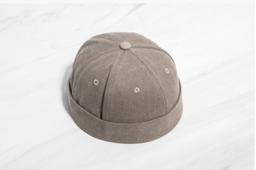 Mustard men's clothing | new tide Chinese style pure color casual wild men and women couple models dome short cap hat