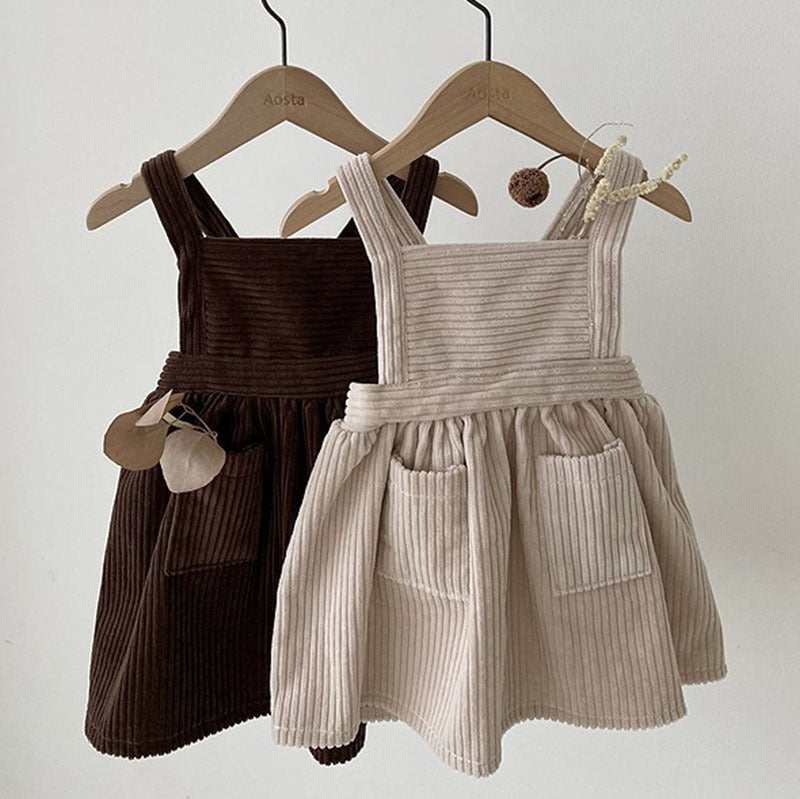 Corduroy Dress Baby Girl Mori Artistic Vest Dress