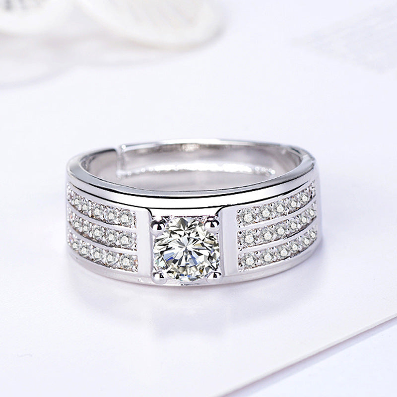 Moissanite Fashion Men's Ring