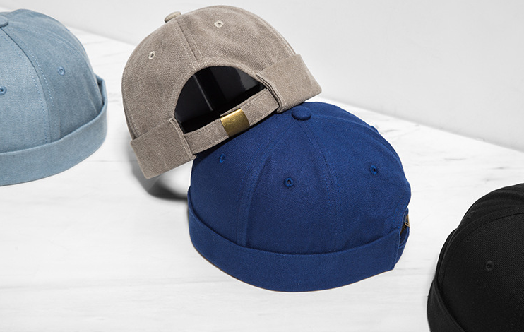 Mustard men's clothing | new tide Chinese style pure color casual wild men and women couple models dome short cap hat