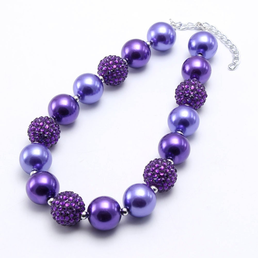 Pearl Rhinestone Ball Children's Necklace DIY