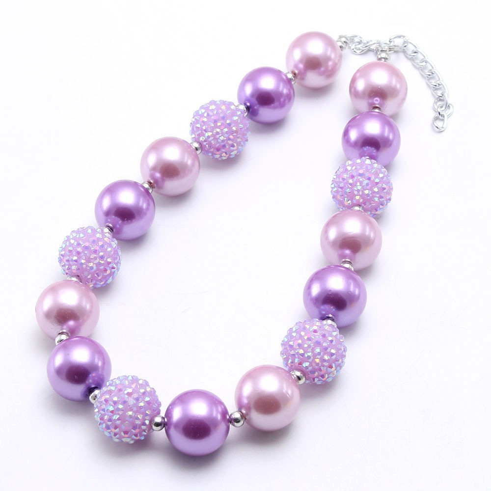 Pearl Rhinestone Ball Children's Necklace DIY