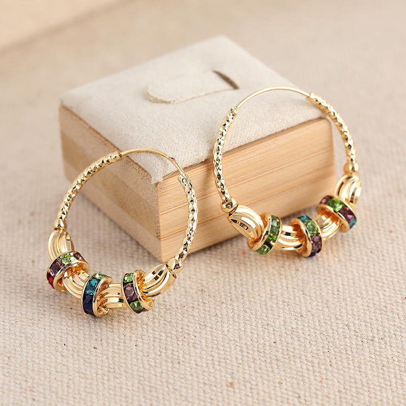 Chen Yue Cross-Border Earrings Classic Fashion Inlaid