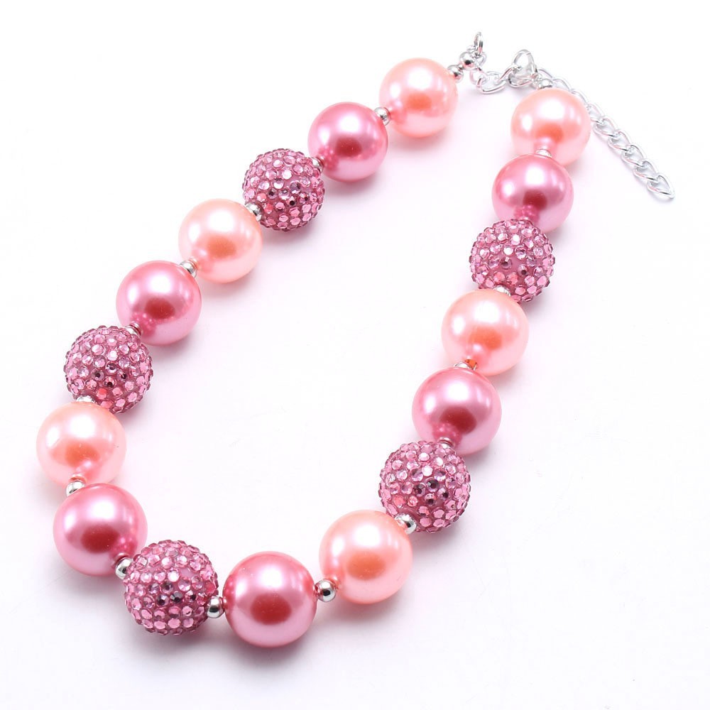 Pearl Rhinestone Ball Children's Necklace DIY