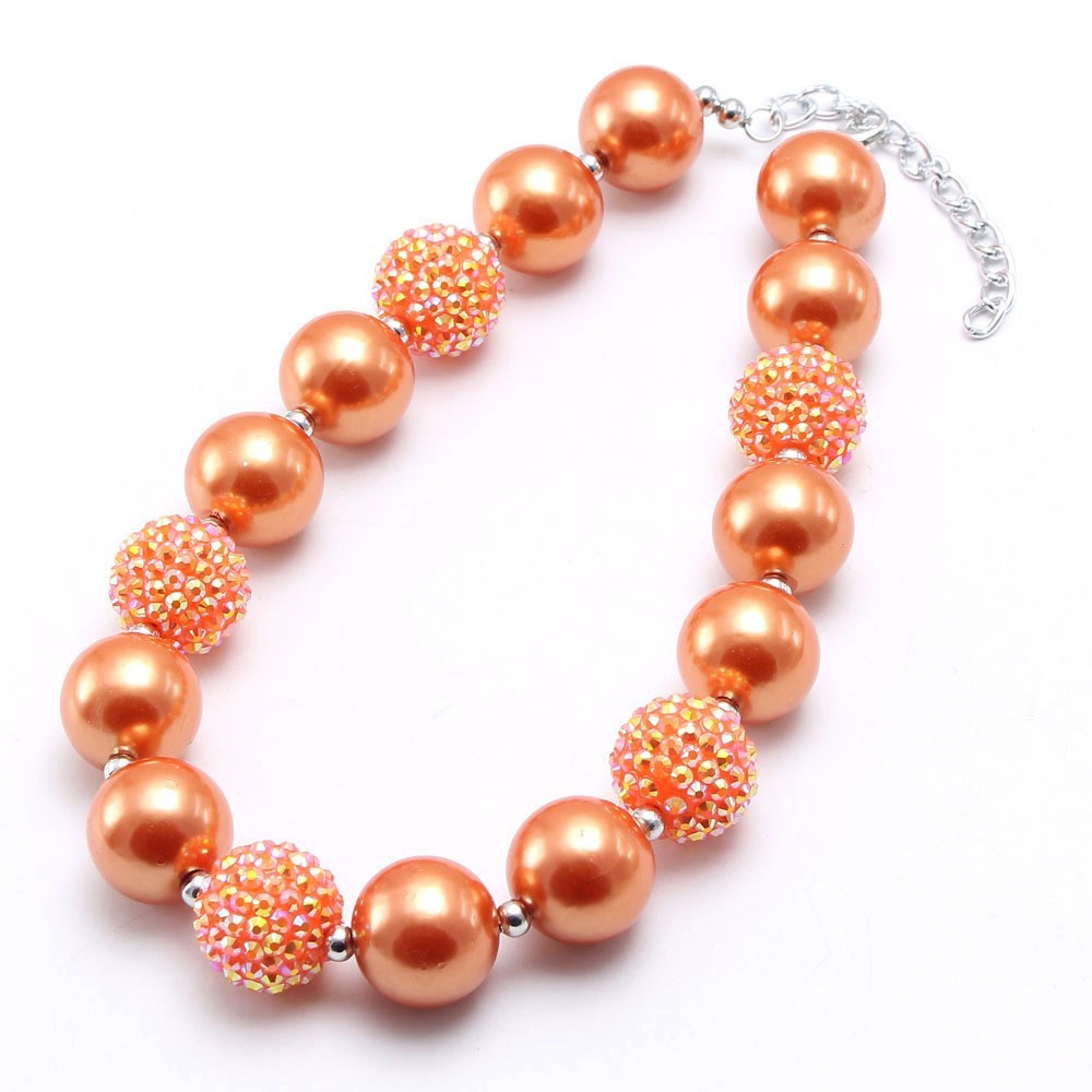 Pearl Rhinestone Ball Children's Necklace DIY