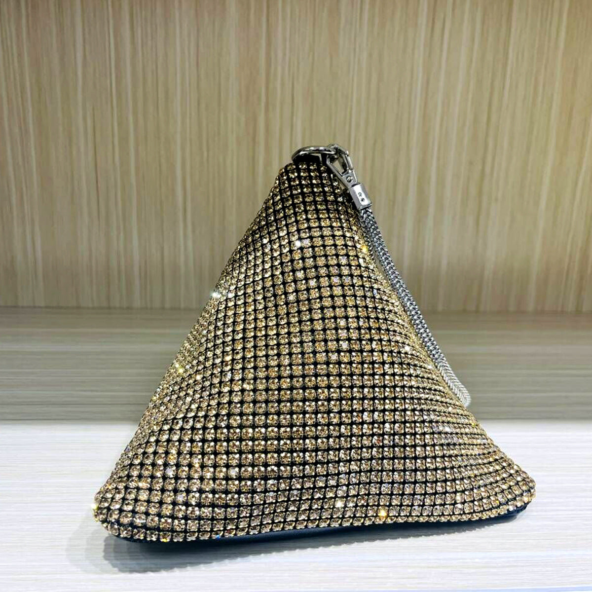 Diamond Shiny Wrist Bag Triangle