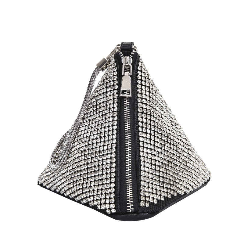 Diamond Shiny Wrist Bag Triangle