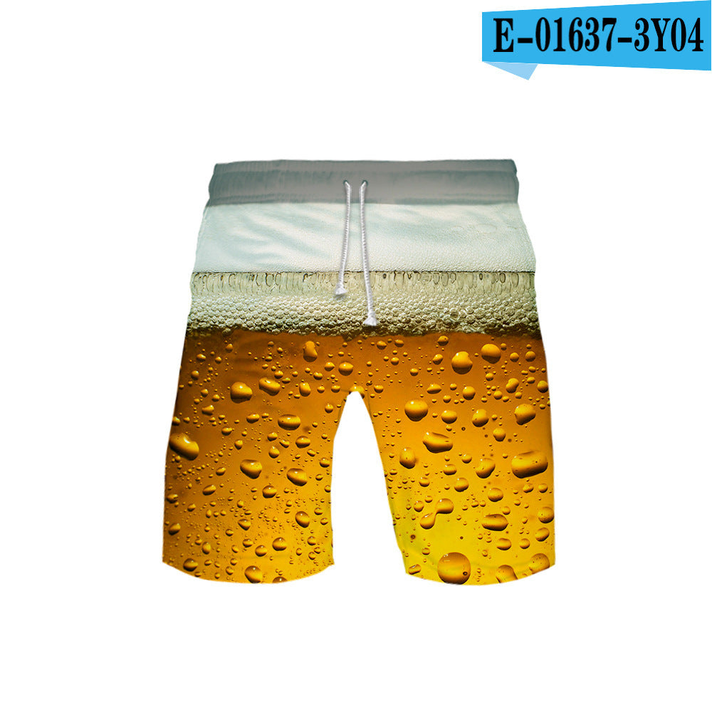Men's Fashionable Simple 3D Color Printing Breathable Shorts