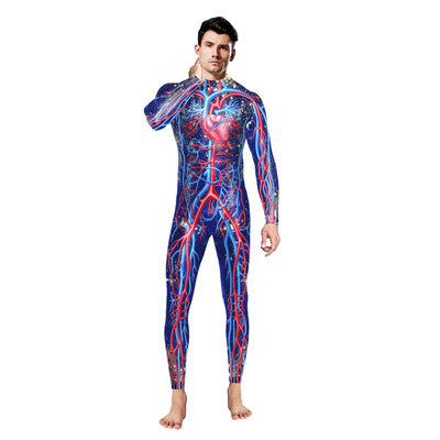 Halloween Ghost Festival 3D Horror Skull Frame Printed Jumpsuit