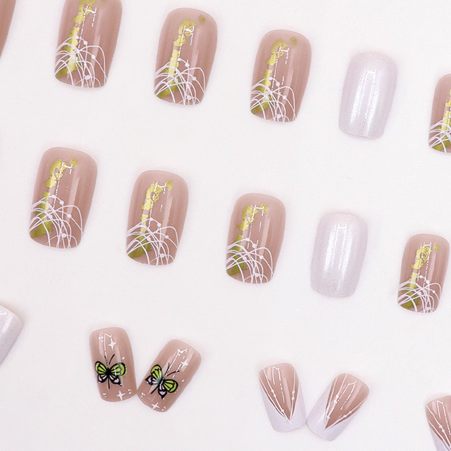Aurora Gold Foil Nail Sticker Elegant Butterfly