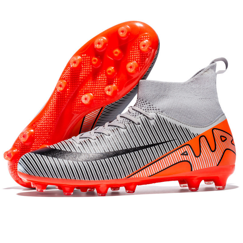 Soccer Shoes Men's High-top Spike Competition TF Broken Nail Student Training Shoes