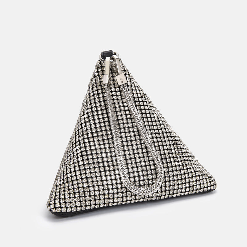 Diamond Shiny Wrist Bag Triangle