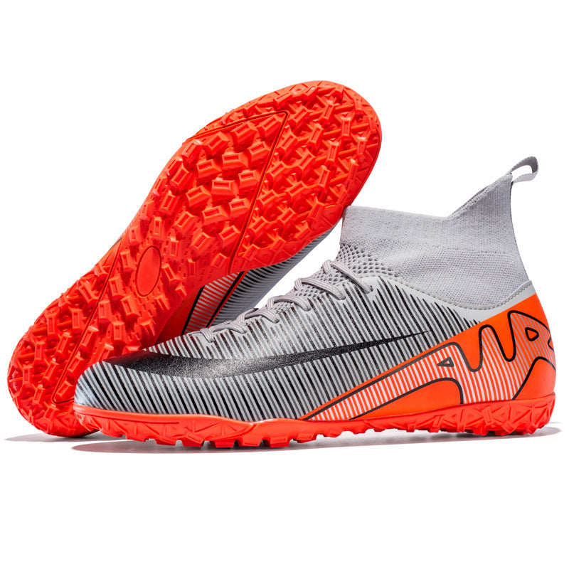 Soccer Shoes Men's High-top Spike Competition TF Broken Nail Student Training Shoes