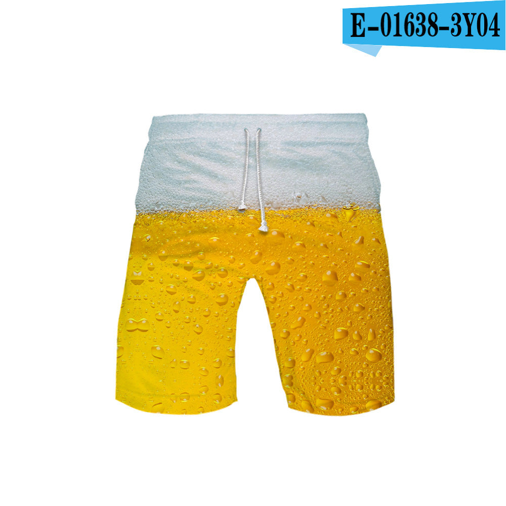 Men's Fashionable Simple 3D Color Printing Breathable Shorts