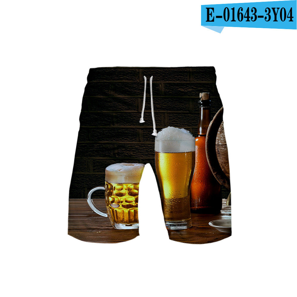 Men's Fashionable Simple 3D Color Printing Breathable Shorts