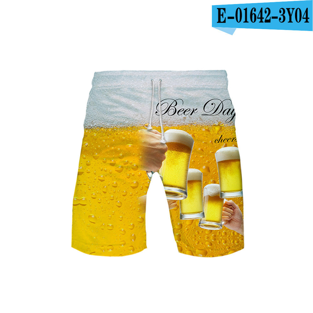 Men's Fashionable Simple 3D Color Printing Breathable Shorts