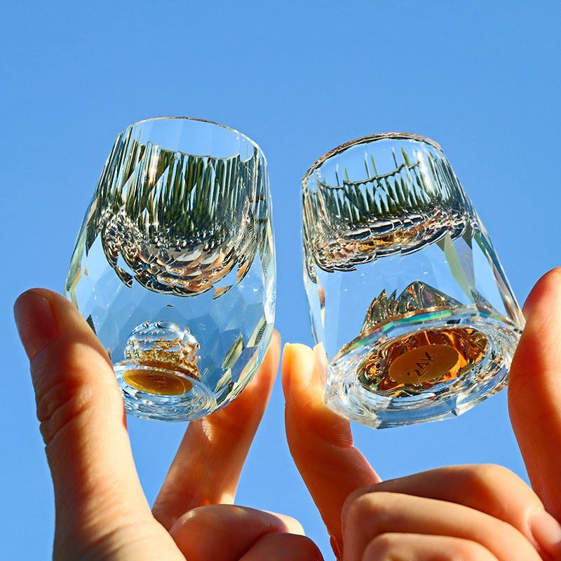 Creative Crystal Glass Gold Foil Liquor Cup Home