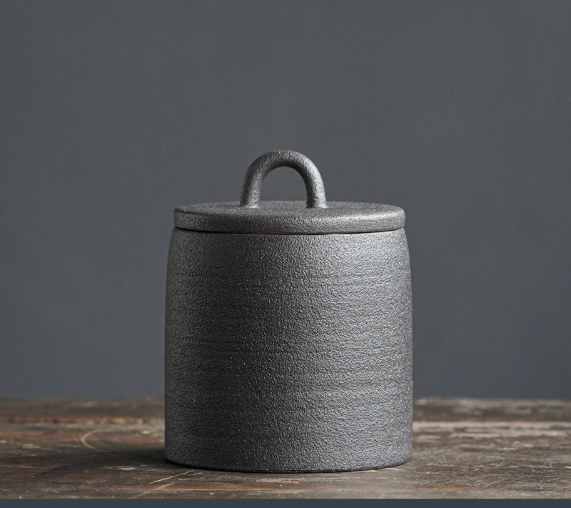 Taobei Gilt Black Pottery Tea Storage Jar