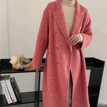 Water Ripple Cashmere Women's Long Reversible Cashmere Coat