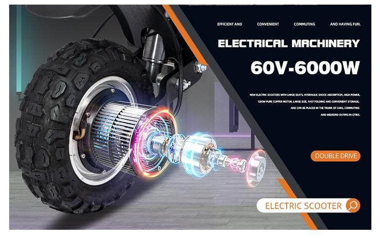 Top Ranking 11 Inch Wide Tire Two Wheel Electric Scooter 3000 Watt Dual Motor Powerful Power  Electric Scooter