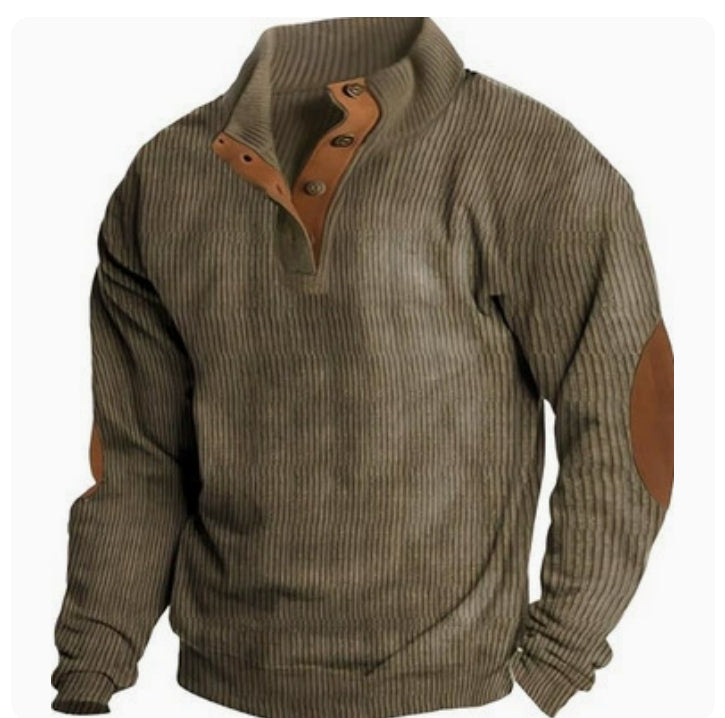 European Size Men's Outdoor Casual Stand Collar Long-sleeved Sweater