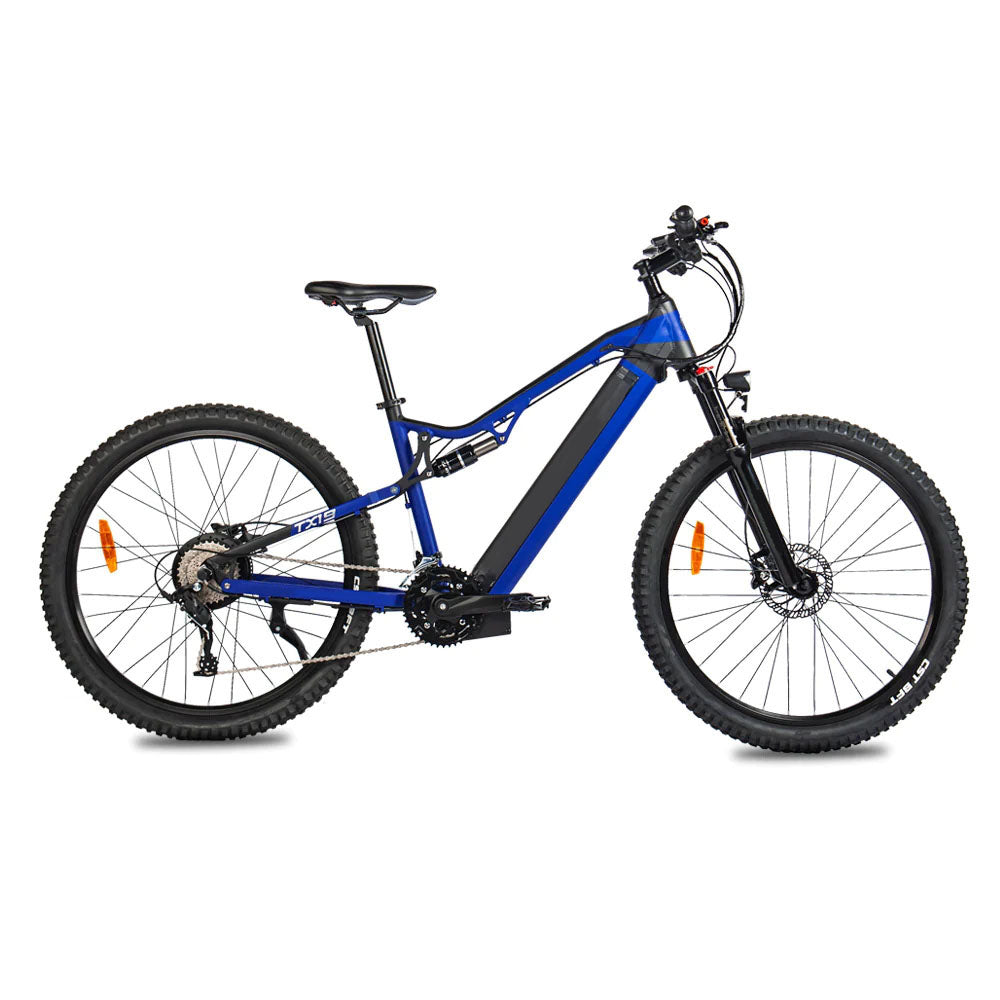 500W Electric Bike - 27.5 Inches 500W 48V 27 Speed Blue Ebike - Bafang Motor