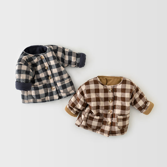 Baby plaid cotton clothes for men and women