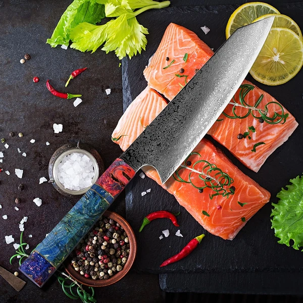 8 inch Damascus chef knife Cut knife Japanese fish knife Kitchen knife