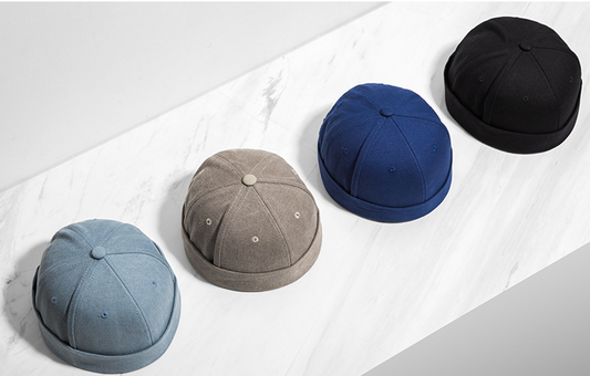 Mustard men's clothing | new tide Chinese style pure color casual wild men and women couple models dome short cap hat
