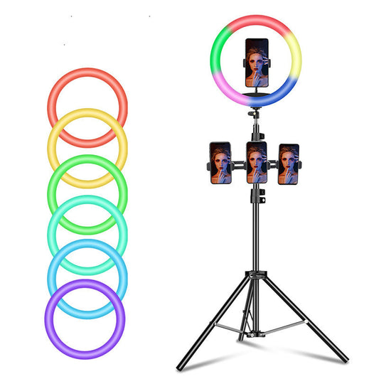 Anchor beauty makeup live broadcast bracket colorful ring light
