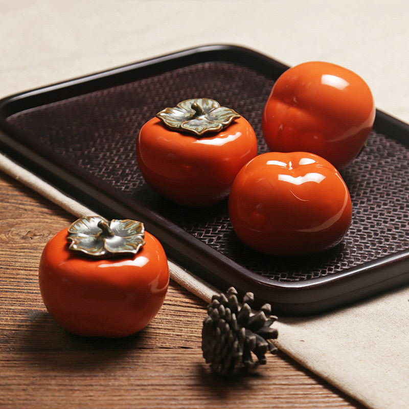 Jingdezhen ceramic persimmon tea pot