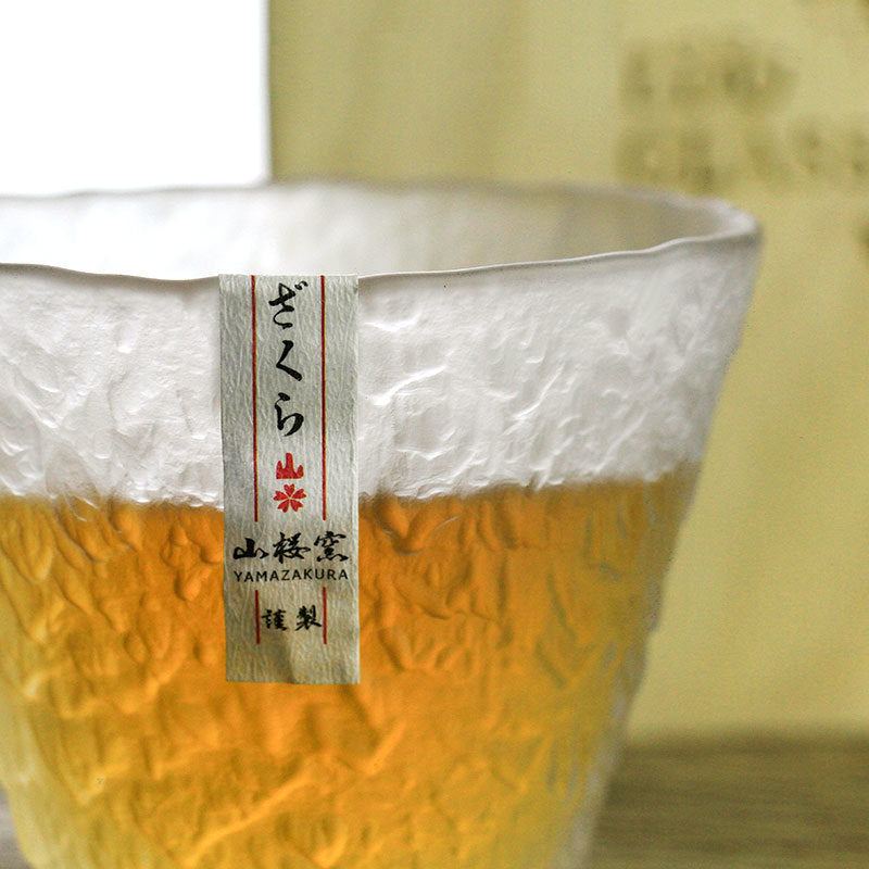 Whiskey Glass Japanese Style Edo Hand-carved Flower Craft