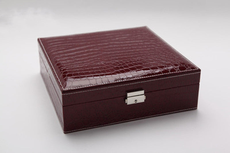 Fashion Jewelry Mirror Flannel Jewelry Box Double-layer Jewelry Storage Box