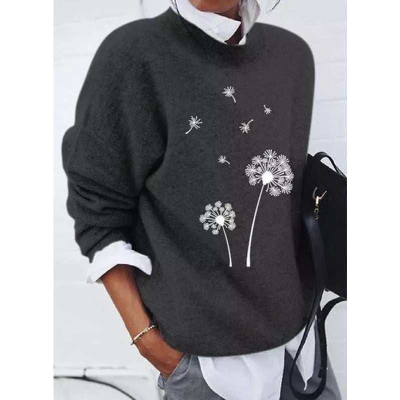 Casual Loose Long-Sleeved Round Neck Sweater