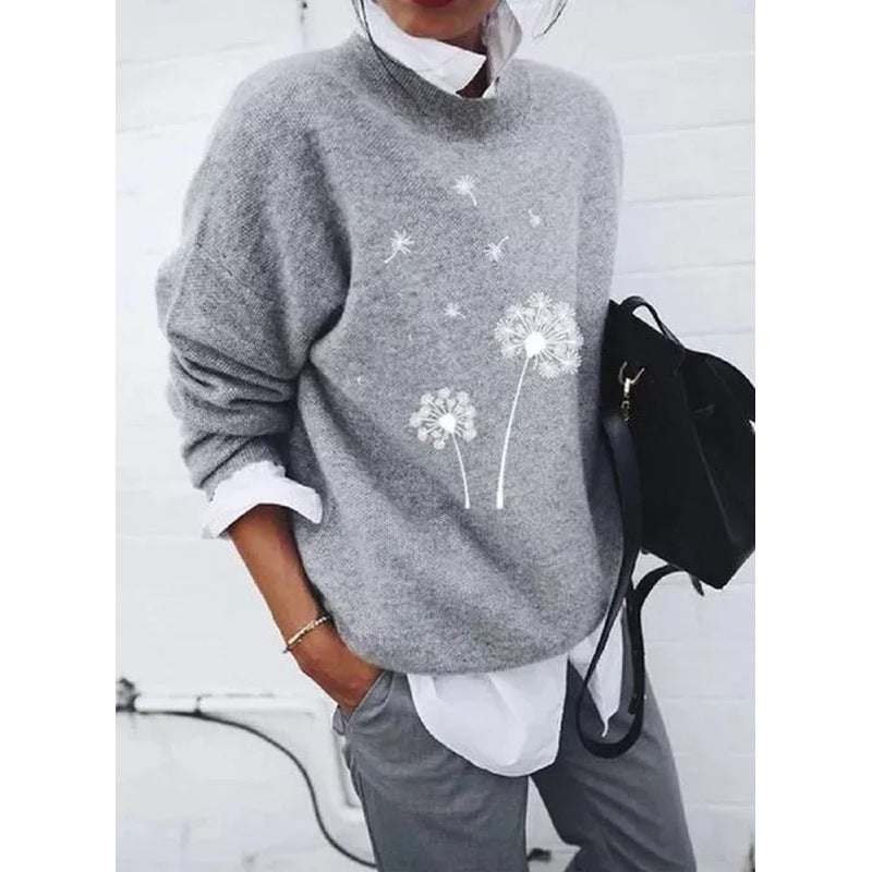Casual Loose Long-Sleeved Round Neck Sweater