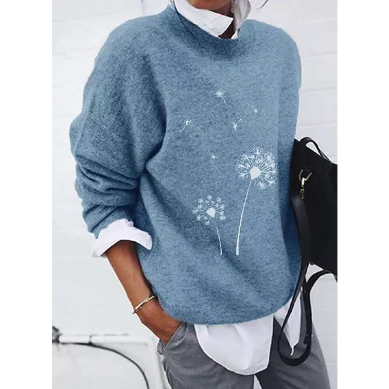 Casual Loose Long-Sleeved Round Neck Sweater