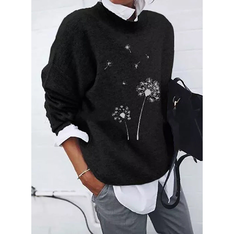 Casual Loose Long-Sleeved Round Neck Sweater