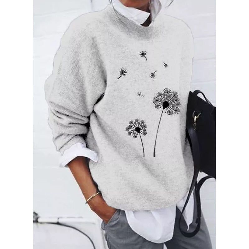 Casual Loose Long-Sleeved Round Neck Sweater