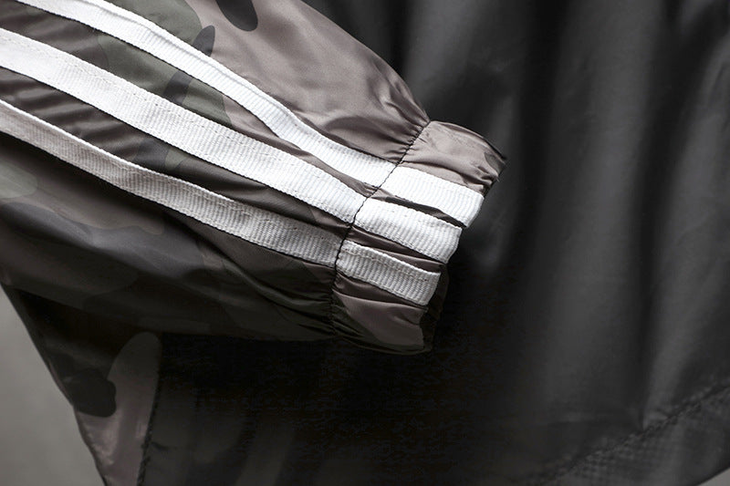 Three-Bar Camouflage Casual Windbreaker