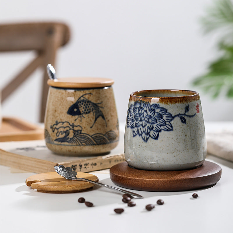 Underglaze Ceramic Mug Creative Hand-Painted Office Breakfast Milk Coffee Black Tea Water Cup