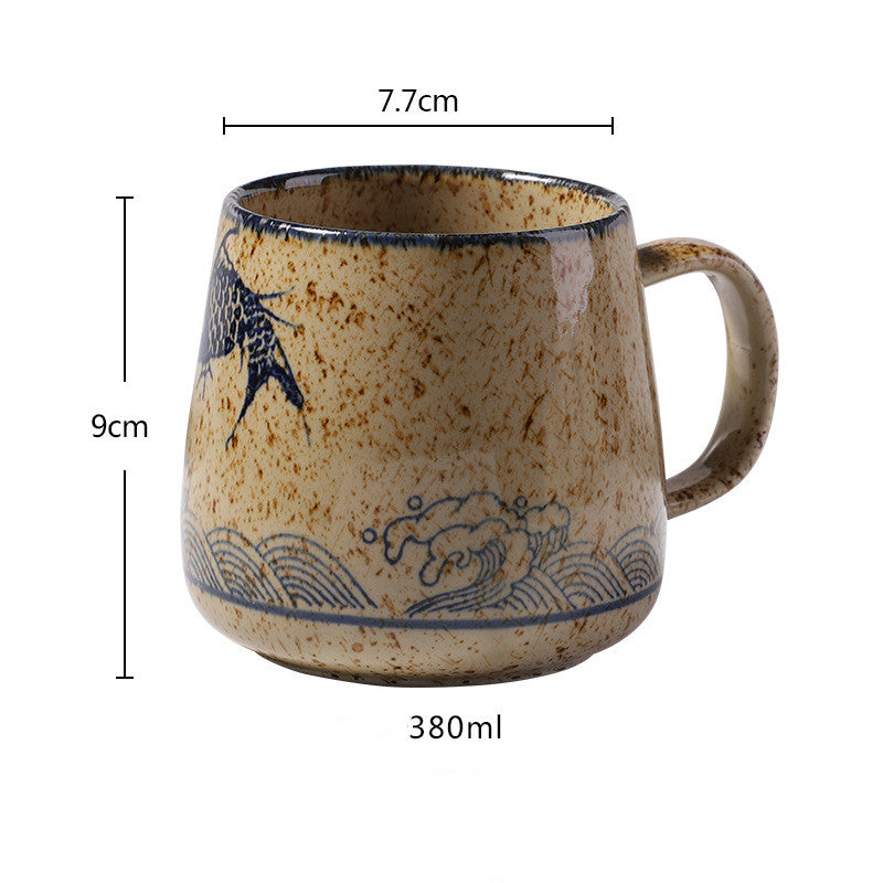 Underglaze Ceramic Mug Creative Hand-Painted Office Breakfast Milk Coffee Black Tea Water Cup