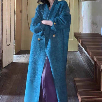 Water Ripple Cashmere Women's Long Reversible Cashmere Coat