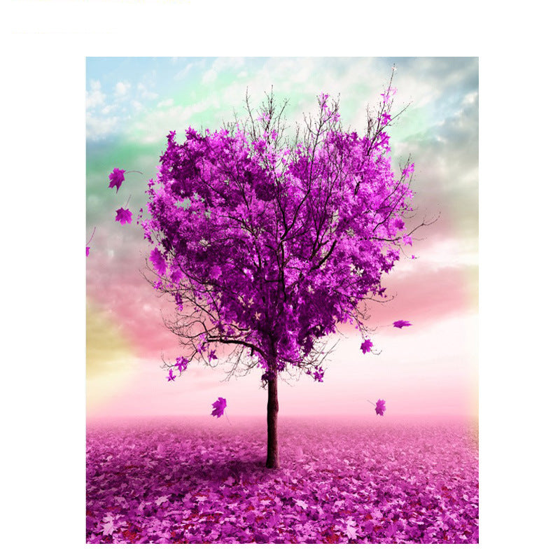 Daifa Digital Oil Painting Wholesale Frameless Red Heart Tree