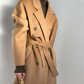 Water Ripple Cashmere Women's Long Reversible Cashmere Coat
