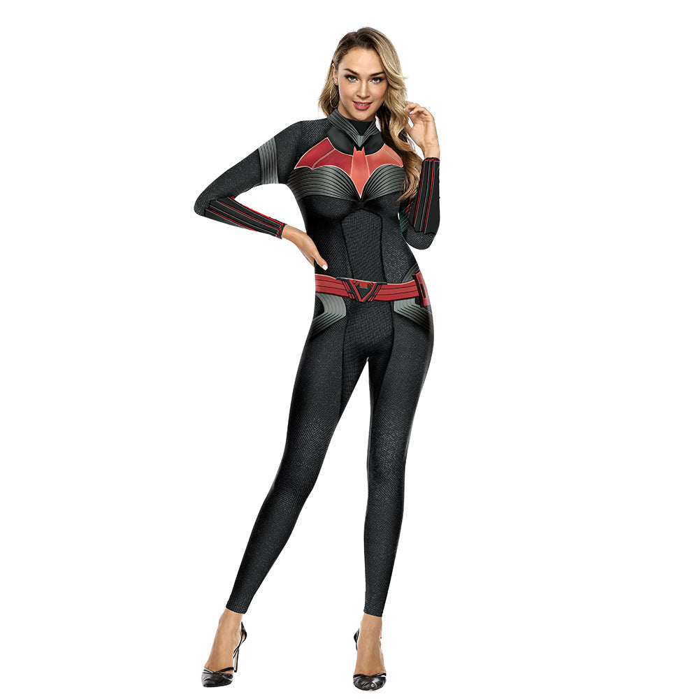 Halloween Ghost Festival 3D Horror Skull Frame Printed Jumpsuit