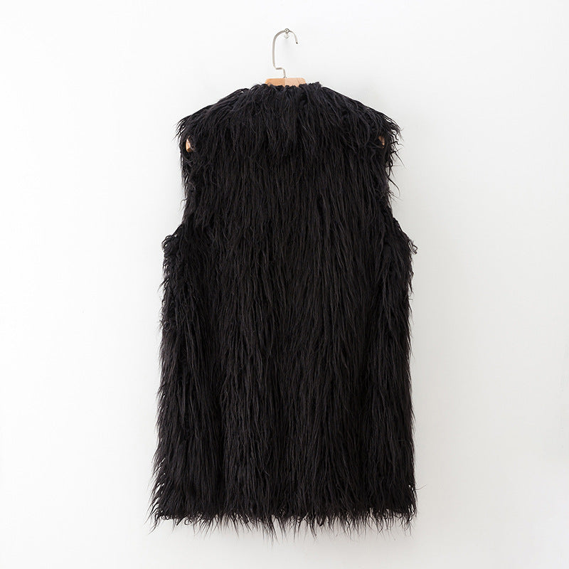 Faux fur effect vest vest