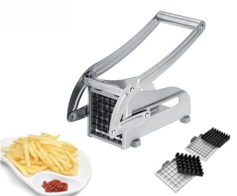 2 Blades Stainless Steel French Fry Cutter Potato Vegetable Slicer Chopper Dicer